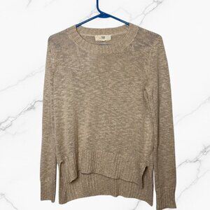 Stitch Fix PINQUE Tan Crewneck Knit Sweater Size Small Women's Long Sleeve